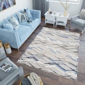 Makro Abra Moderní kusový koberec AVENTURA ED02A šedý modrý Rozměr: 80x150 cm