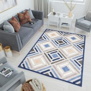 Makro Abra Moderní kusový koberec AVENTURA ED37A šedý modrý Rozměr: 80x200 cm
