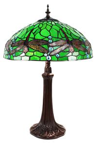 Zelená stolní lampa Tiffany s vážkami Vie green - Ø 41*57 cm E27/max 2*40W