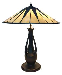 Stolní lampa Tiffany s béžovým stínidlem Paonne - Ø 48*60 cm E27/max 2*60W