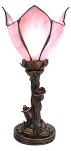 Stolní lampa Tiffany Folwia Pink - Ø18*32 cm E14/max 1*25W