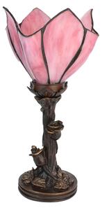 Stolní lampa Tiffany Folwia Pink - Ø18*32 cm E14/max 1*25W