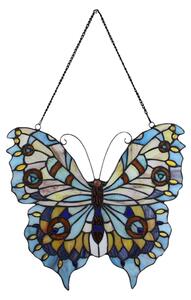 Závěsný Tiffany panel motýl Butterfly Blue - 40*60 cm