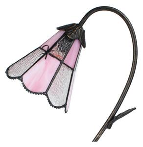 Stolní lampa Tiffany FlowerArc pink - 30*17*48 cm E14/max 1*25W