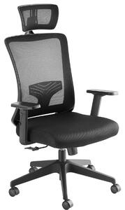 Tectake 405324 ergonomická kancelářská židle phoibe s nastavitelnou opěrkou hlavy - černá