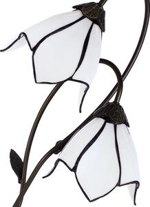 Bílá stolní lampa Tiffany Folwia White - 35*18*61 cm E14/max 2*25W