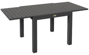 Zahradní stůl Outsunny pro 6 osob - rozkládací stůl na balkon s nosností až 70 kg - Hliník, šedý 81/162 x 80 x 75 cm | Aosom