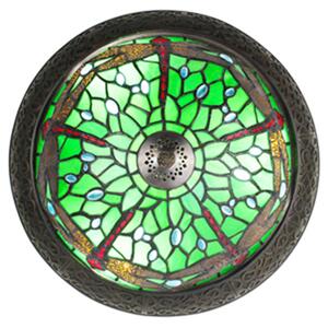 Zelené stropní Tiffany světlo s vážkami Dragonfly - Ø 38*20 cm E14/max 2*25W