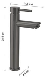 Gedy - Umyvadlová baterie ALTO 28,5 cm metalicky šedá