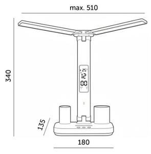 LED Stm. nabíjecí stolní lampa NOBLITE P LED/5W/5V 3000/4000/6000K 2200 mAh bílá