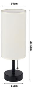 Brilagi - Stolní lampa s USB portem TABLON 1xE27/25W/230V černá/krémová