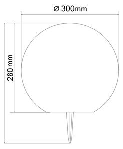 LED Solární lampa KULA LED/3,2V 3000/4000/6500K pr. 30 cm 600 mAh IP65 bílá