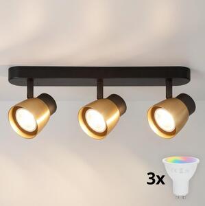Brilagi - LED RGBW Stmívatelné bodové svítidlo NUGGET 3xGU10/4,8W/230V černá/zlatá