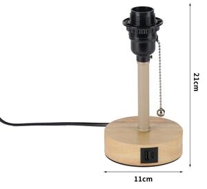 Brilagi - Stolní lampa s USB portem TABLON 1xE27/25W/230V dub/béžová
