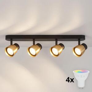Brilagi - LED RGBW Stmívatelné bodové svítidlo NUGGET 4xGU10/4,8W/230V černá/zlatá
