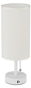 Brilagi - Stolní lampa s USB portem TABLON 1xE27/25W/230V bílá/krémová