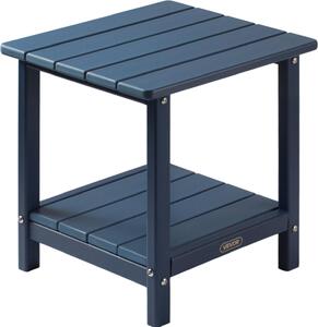 VEVOR plastový odkládací stolek, 45x38x44 cm, zahradní stolek z HDPE, balkonový stolek se 2 policemi, noní stolek, konferenní stolek, dekoraní stolek, vhodný na terasu, k bazénu, na plá, na verandu, do zahrady, modrý