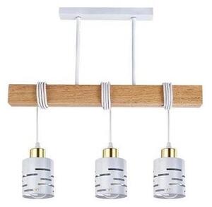 Lustr na lanku ELEN 3xE27/35W/230V bílá/zlatá/hnědá