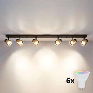 Brilagi - LED RGBW Stmívatelné bodové svítidlo NUGGET 6xGU10/6W/230V černá/zlatá