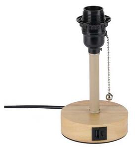 Brilagi - Stolní lampa s USB portem TABLON 1xE27/25W/230V dub/béžová