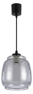 Brilagi - LED Lustr na lanku R GLASS 1xE27/60W/230V pr. 26 cm černá/kouř šedá