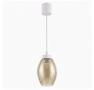 Brilagi - LED Lustr na lanku R GLASS 1xE27/60W/230V pr. 17 cm bílá/kouř béžová