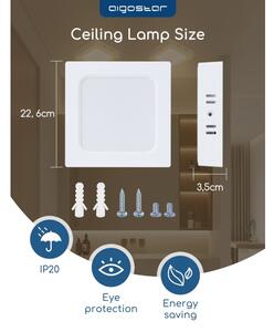 Aigostar - LED Stropní přisazené svítidlo LED/18W/230V 3000K 22,6x22,6 cm bílá