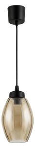 Brilagi - LED Lustr na lanku R GLASS 1xE27/60W/230V pr. 17 cm černá/kouř béžová