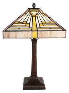 Pyramidová stolní lampa Tiffany - 31*31*48 cm E27/max 1*60W
