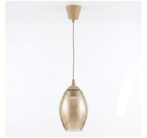 Brilagi - LED Lustr na lanku R GLASS 1xE27/60W/230V pr. 17 cm béžová/kouř béžová