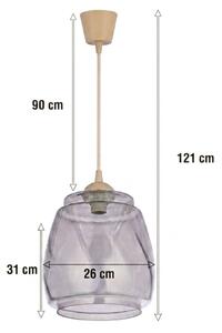 Brilagi - LED Lustr na lanku R GLASS 1xE27/60W/230V pr. 26 cm béžová/kouř šedá