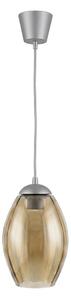 Brilagi - LED Lustr na lanku GLASS 1xE27/60W/230V pr. 17 cm stříbrná/kouř béžová