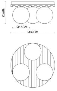 Globo 54343-3 - Stropní svítidlo PARSONS 3xE27/40W/230V pr. 39 cm hnědá/kouřová