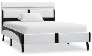Rám postele s LED světlem bílý a černý umělá kůže 90 x 200 cm
