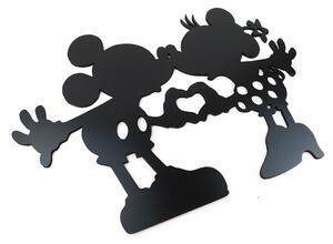 Dřevěná nástěnná dekorace Mickey a Minnie černé