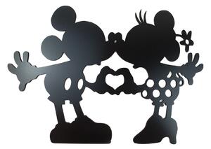 Dřevěná nástěnná dekorace Mickey a Minnie černé