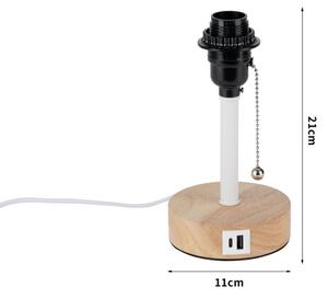 Brilagi - Stolní lampa s USB portem TABLON 1xE27/25W/230V dub/bílá