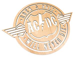 Dřevěná nástěnná dekorace AC/DC