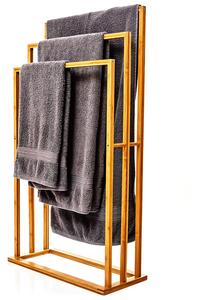 Blumfeldt Věšák na ručníky, 3 tyče na ručníky, 55 x 100 x 24 cm, stupňový design, bambus