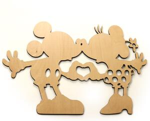 Dřevěná nástěnná dekorace Mickey a Minnie