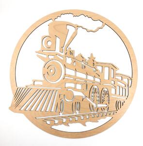 Dřevěná nástěnná dekorace Lokomotiva