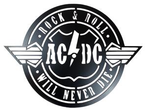 Dřevěná nástěnná dekorace AC/DC černá