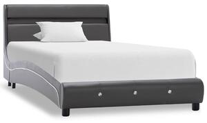 Rám postele s LED světlem šedý umělá kůže 90 x 200 cm