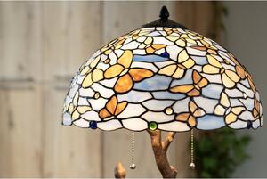 Modrá stolní lampa Tiffany Butterflies - Ø 40*60 cm