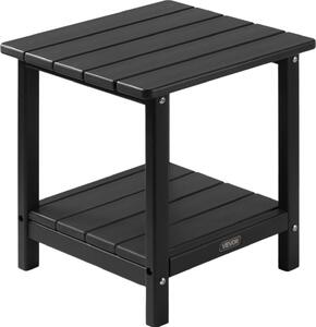VEVOR plastový odkládací stolek, 45x38x44 cm, zahradní stolek z HDPE, balkonový stolek se 2 policemi, noní stolek, konferenní stolek, dekoraní stolek, vhodný na terasu, k bazénu, na plá, na verandu, na zahradu, erný