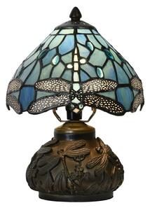 Modrá stolní lampa Tiffany Blue Dragonfly - Ø 20*28cm
