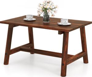 KOMFOTTEU zahradní stl z masivního deva, venkovní stolek, nosnost 125 kg, obdélníkový, nízký stl s lamelovou deskou, na balkon, terasu, 90 x 55 x 50 cm, hndý