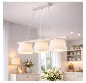 Lustr na lanku AIDA 3xE27/60W/230V pr. 25 cm dub/bílá