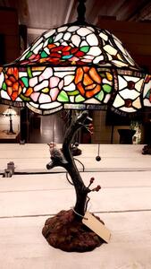 Stolní lampa Tiffany Flowers - Ø 45*62 cm 3x E27 / Max 60w