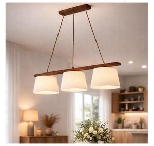 Lustr na lanku AIDA 3xE27/60W/230V pr. 25 cm dub/ořech